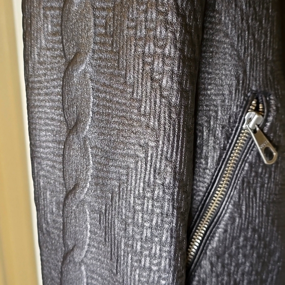 Leather Like Sweater Jacket - Picture 2 of 9